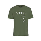Vito Oliva Vertical Logo Extra Slim T-Shirt - 005 Olive - Escape Menswear