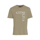 Vito Oliva Vertical Logo Extra Slim T-Shirt - 006 Brown - Escape Menswear