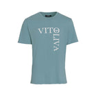 Vito Oliva Vertical Logo Extra Slim T-Shirt - 008 Airforce Blue - Escape Menswear