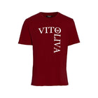 Vito Oliva Vertical Logo Extra Slim T-Shirt - 111 Dark Red - Escape Menswear