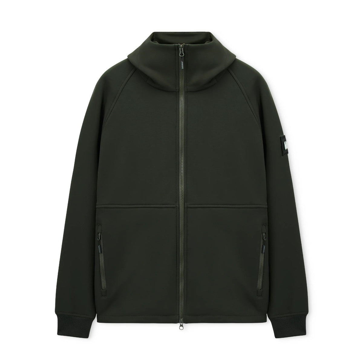 Weekend Offender Stipe Softshell Jacket - Black Forest Green - Escape Menswear