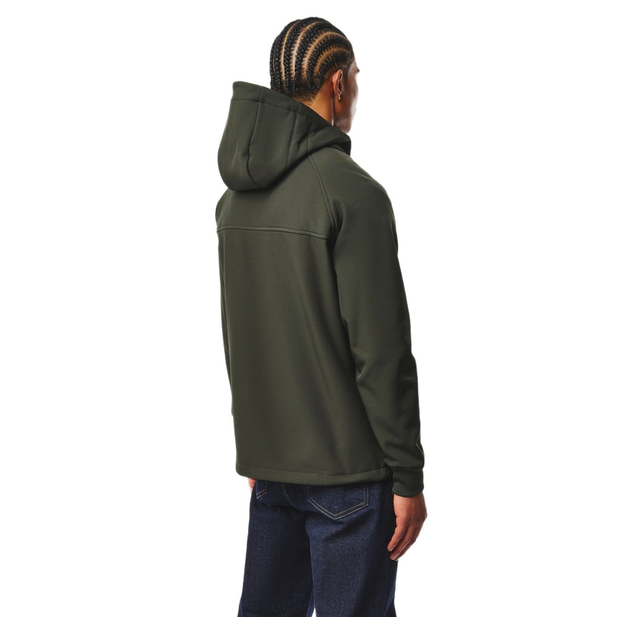 Weekend Offender Stipe Softshell Jacket - Black Forest Green - Escape Menswear