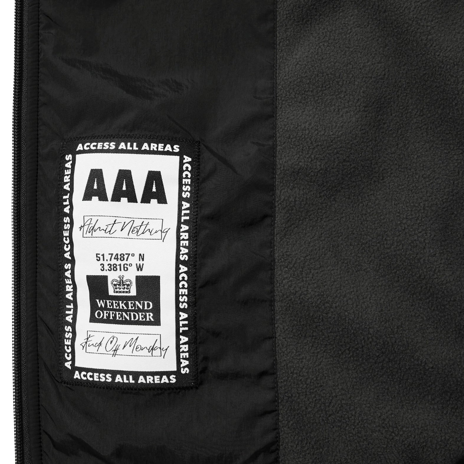 Weekend Offender Technician Fleece Jacket - Black - Escape Menswear