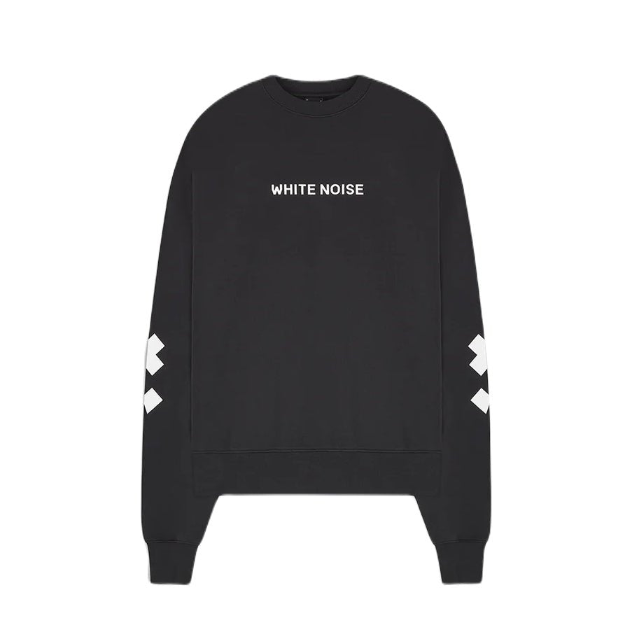 White Noise Chest Logo Sweatshirt - 900 Black - Escape Menswear