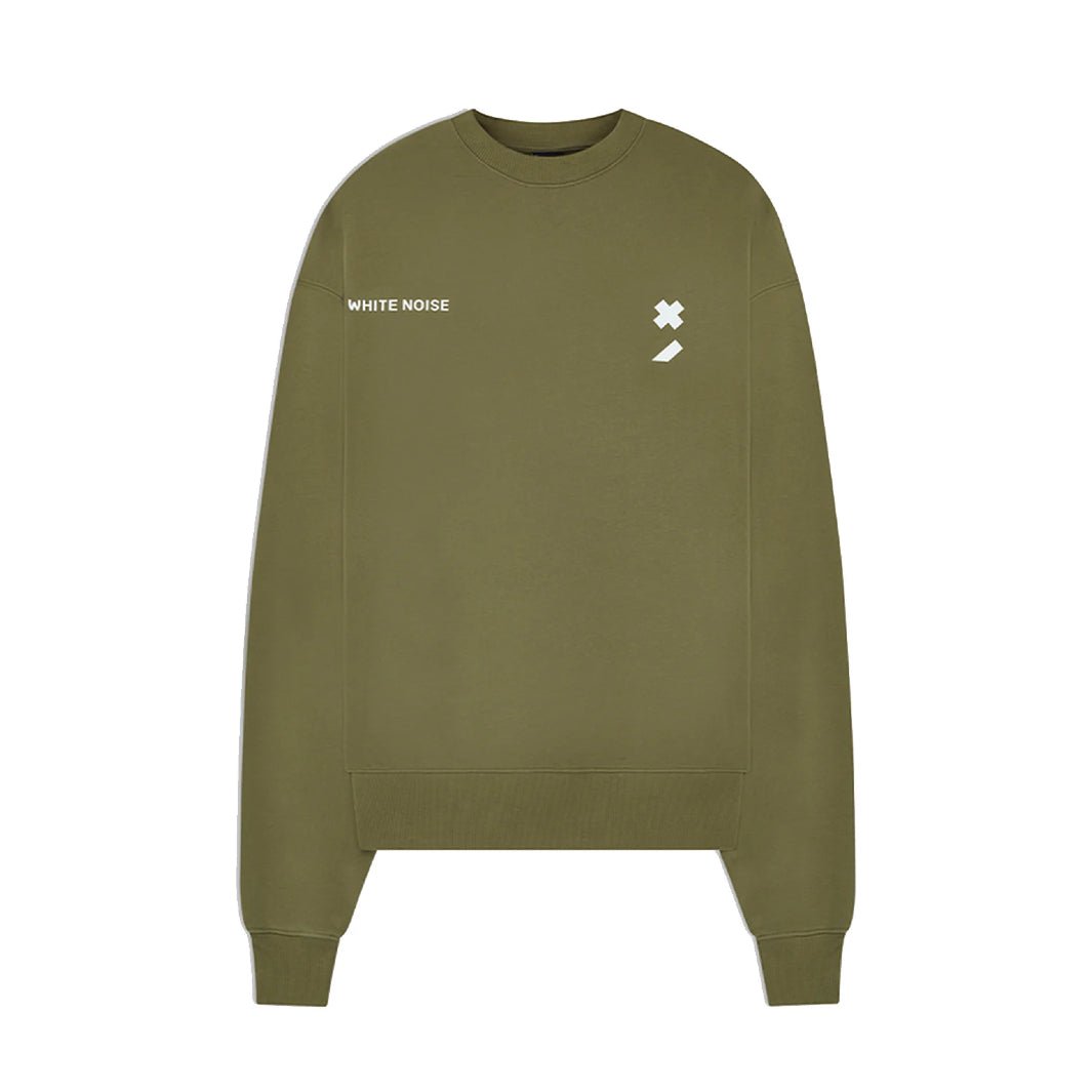 White Noise Logo Sweatshirt - 030 Khaki - Escape Menswear