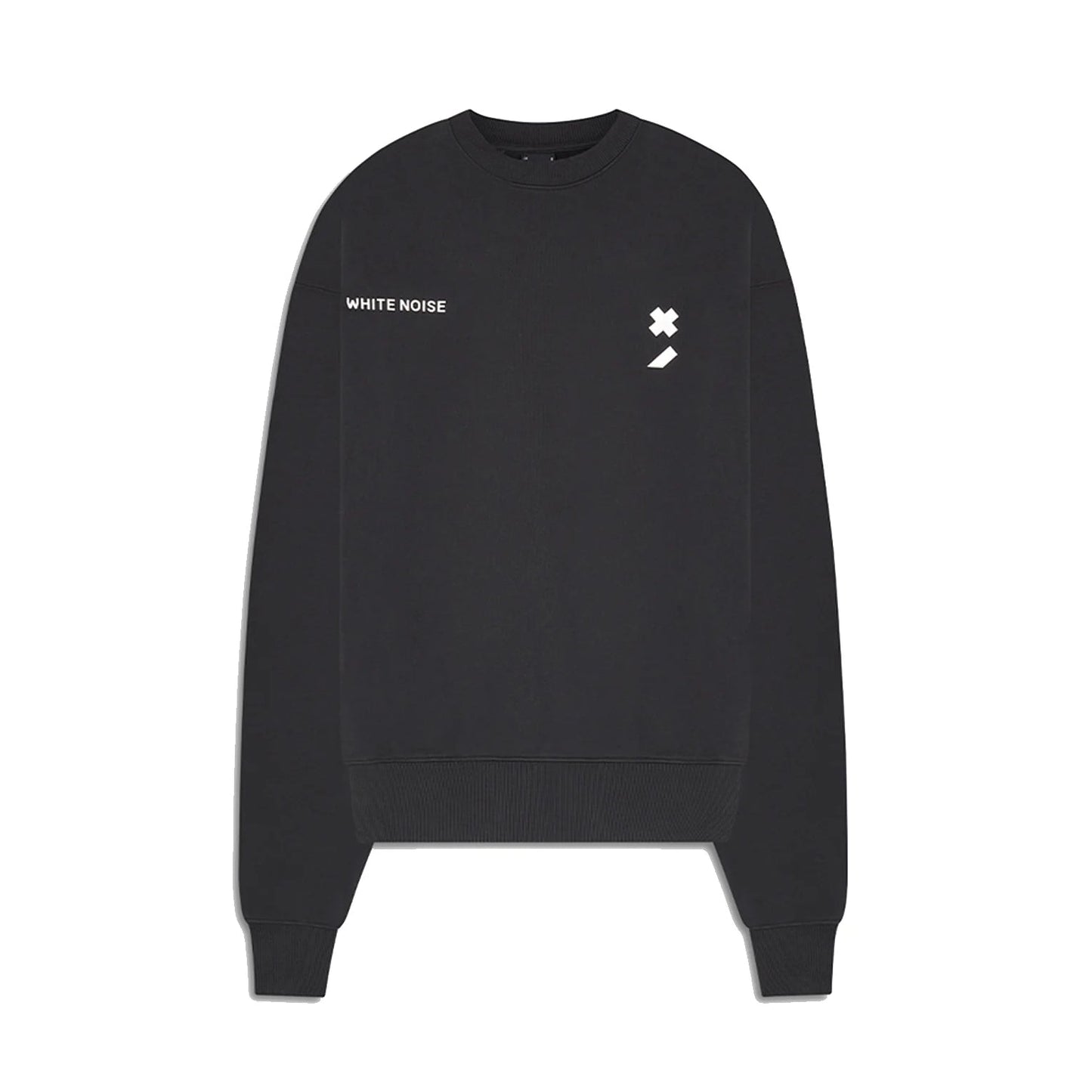 White Noise Logo Sweatshirt - 900 Black - Escape Menswear