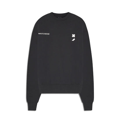 White Noise Logo Sweatshirt - 900 Black - Escape Menswear