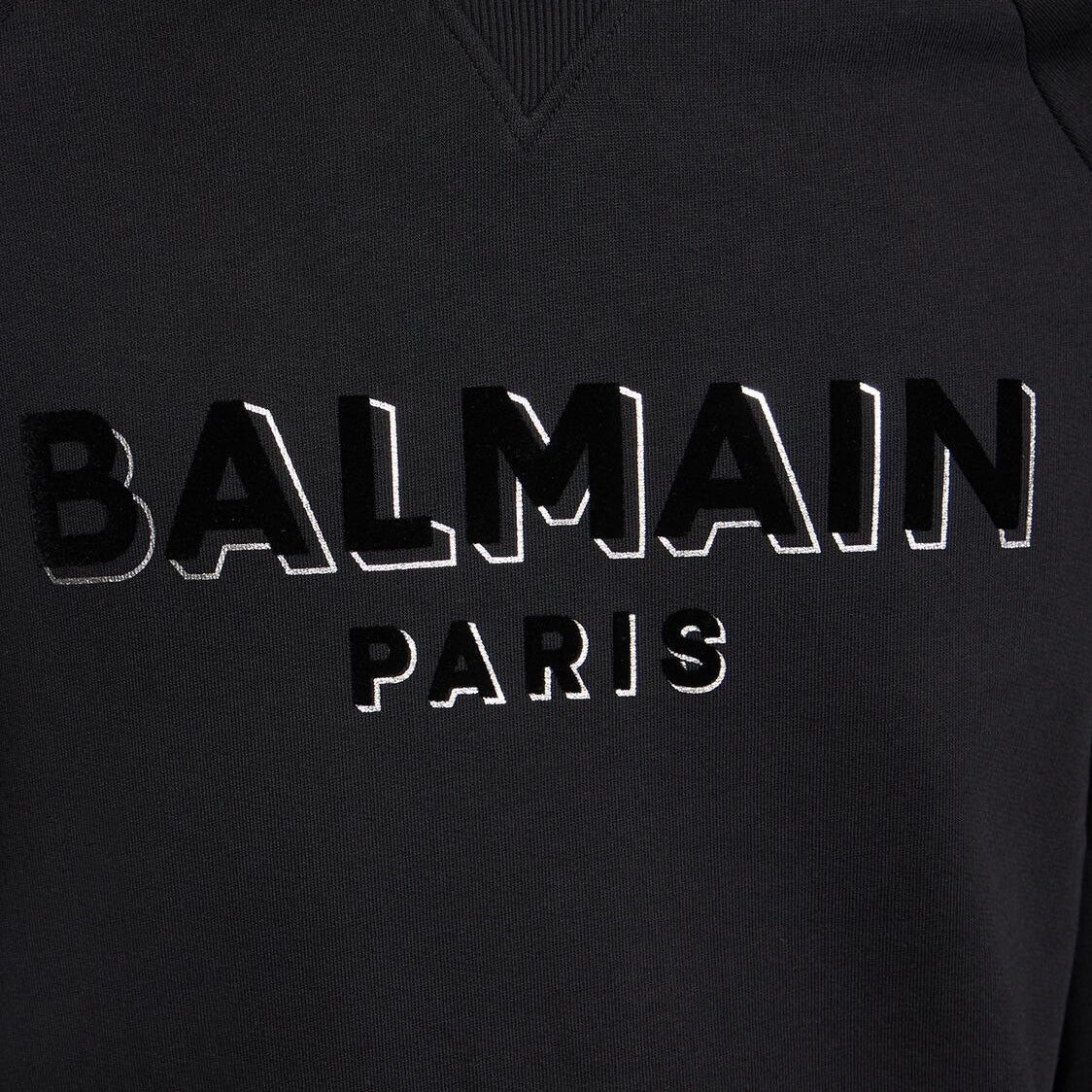 Balmain Flock Logo Sweatshirt - EJO Blk/Blk/S - Escape Menswear