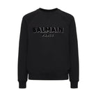 Balmain Flock Logo Sweatshirt - EJO Blk/Blk/S - Escape Menswear