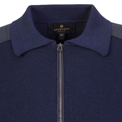 Belstaff Kirk Zip Polo Shirt - Washed Navy - Escape Menswear