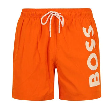 Boss Black 50469594 Octopus Swim Shorts - 821 Orange - Escape Menswear