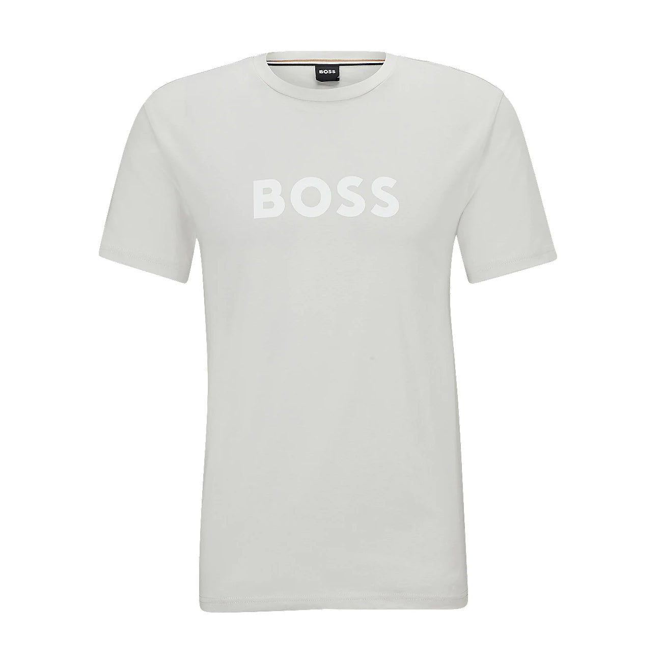 BOSS Black 50491706 T-Shirt Contrast Logo - 057 Light Grey - Escape Menswear