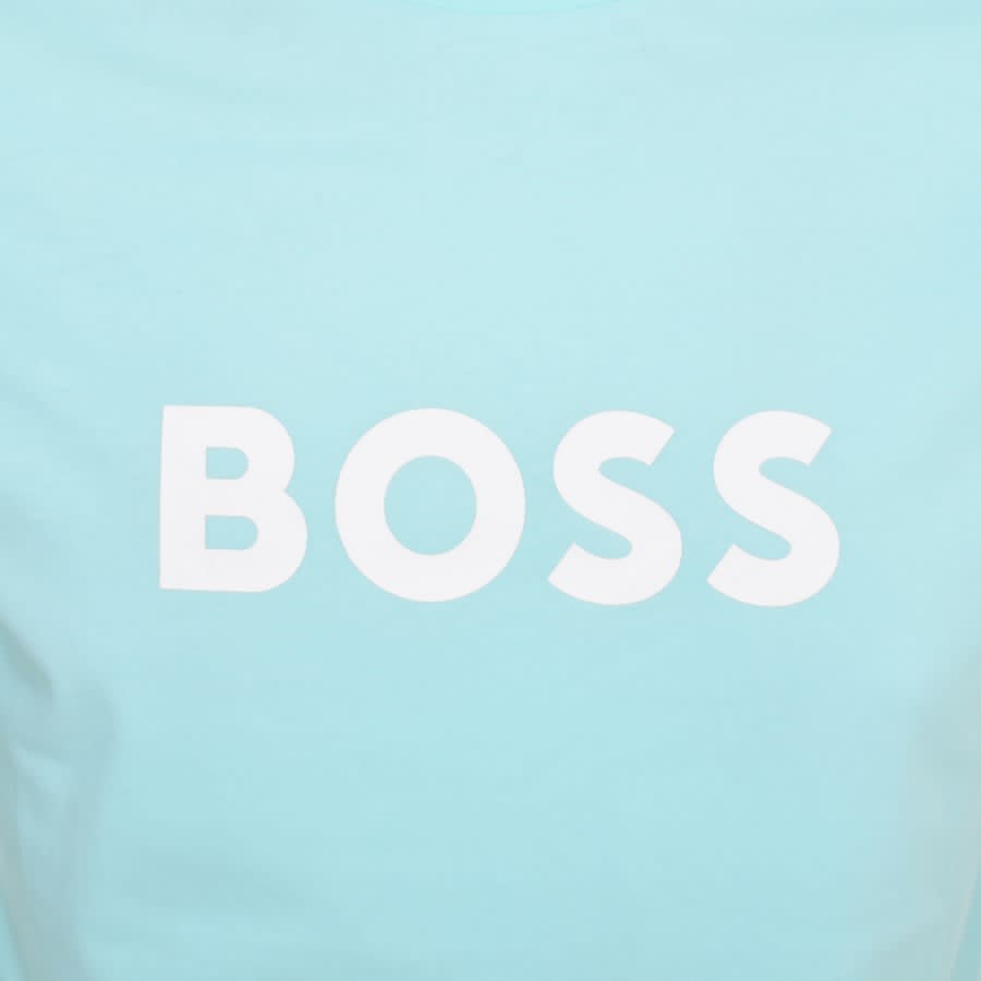 BOSS Black 50491706 T-Shirt Contrast Logo - 356 Aqua - Escape Menswear