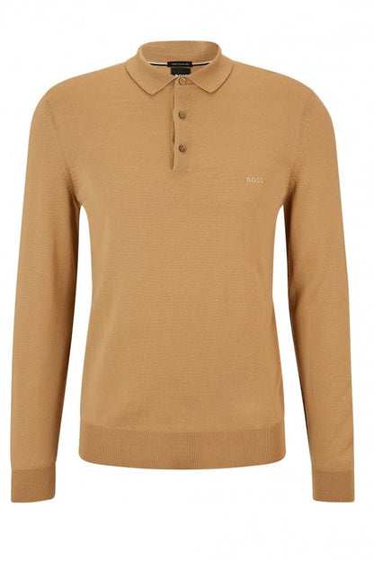 BOSS Black Bono-L Polo Sweater - 260 Brown - Escape Menswear