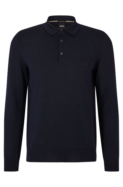BOSS Black Bono-L Polo Sweater - 404 Navy - Escape Menswear