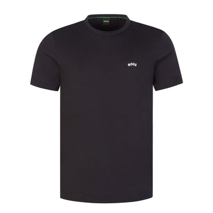 BOSS Green Curved Logo T-Shirt - 003 Black - Escape Menswear