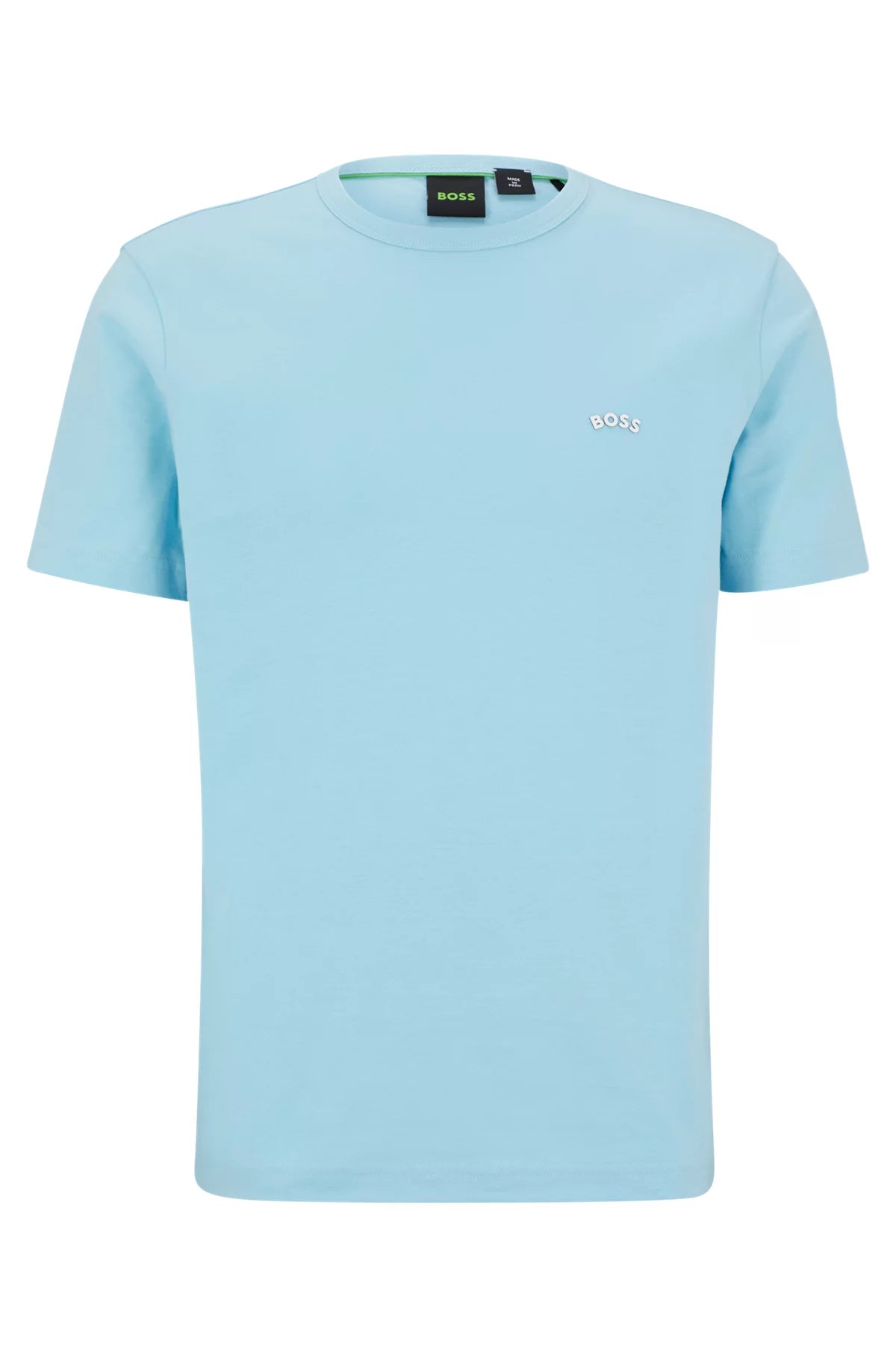 BOSS Green Curved Logo T-Shirt - 451 Light Blue - Escape Menswear
