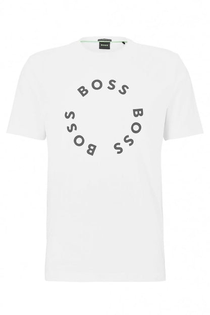 BOSS Green Tee 4 T-Shirt - 100 White - Escape Menswear