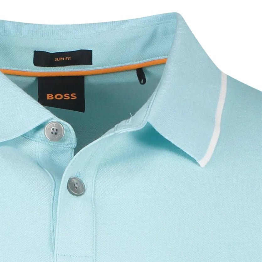 Boss Orange 50472665 Passertip Polo Shirt - 461 Aqua - Escape Menswear