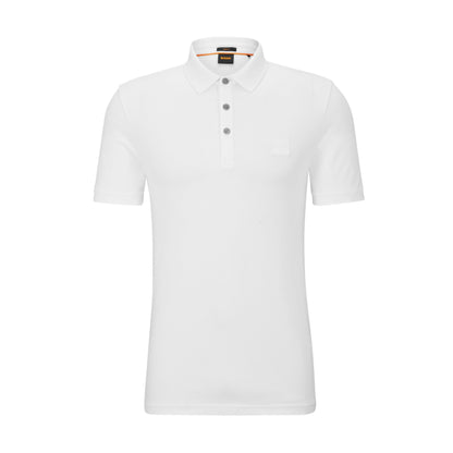 BOSS Orange 50472668 Passenger Polo Shirt - 100 White - Escape Menswear