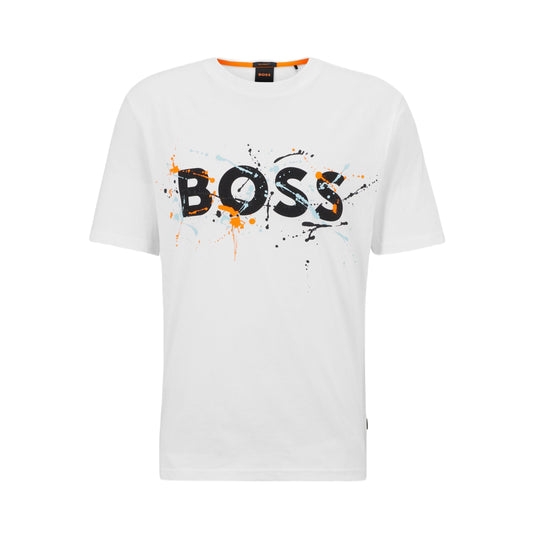 Boss Orange 50491718 TeeArt T-Shirt - 102 White - Escape Menswear