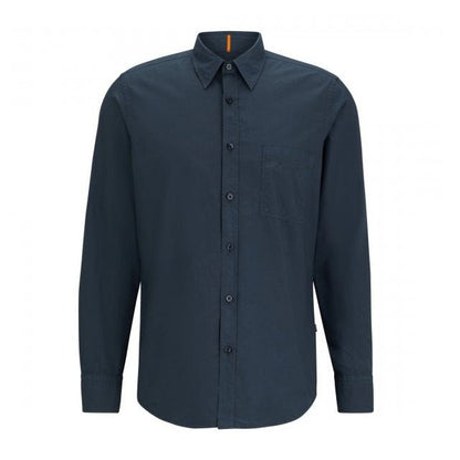 Boss Orange Relegant Long Sleeve Shirt - 418 Dark Blue - Escape Menswear