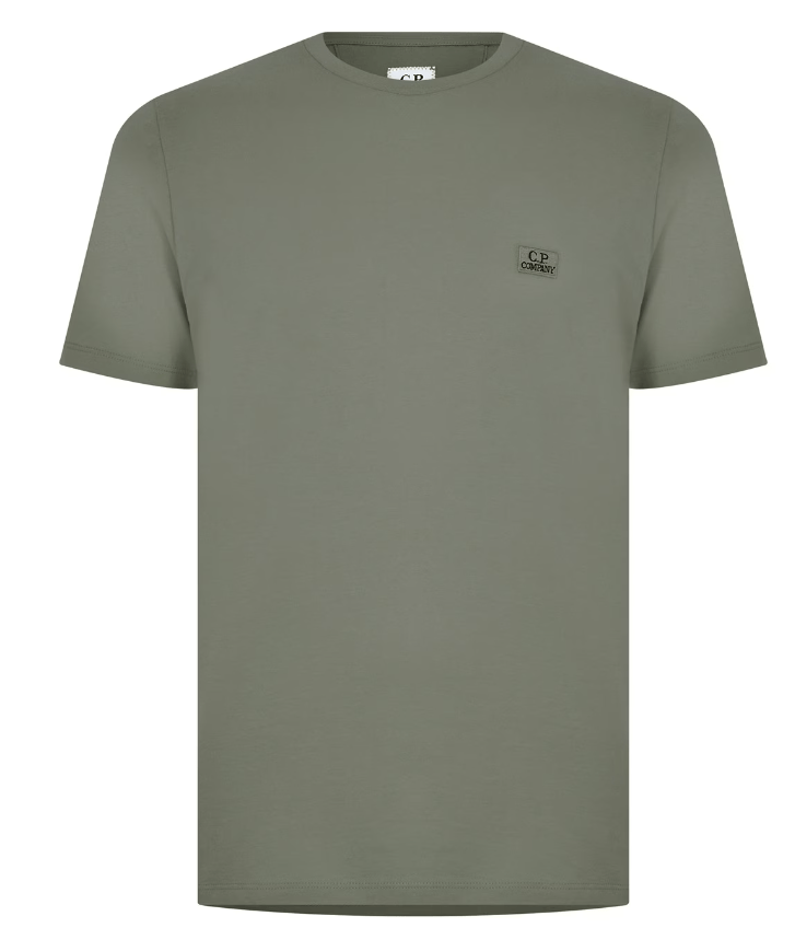C.P. Company 13CMTS067A 30/1 Jersey Logo Patch T-Shirt - 669 Ivy Green - Escape Menswear