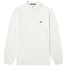 C.P. Company 14CMPL100A Patch Logo Long Sleeves Polo - 103 Gauze White - Escape Menswear
