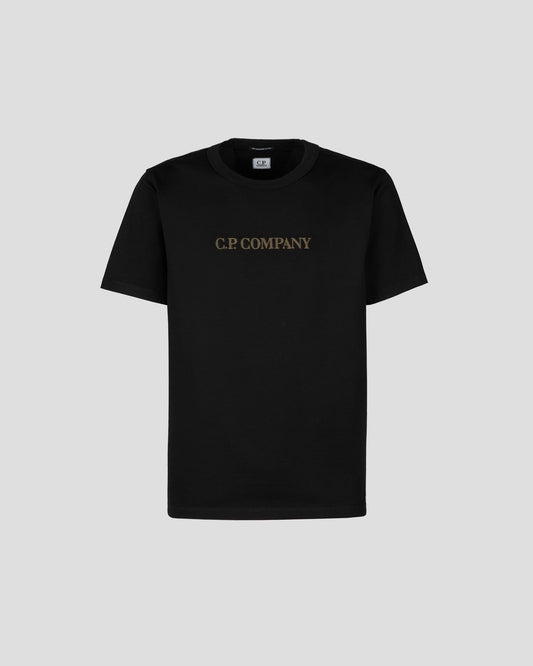 C.P. Company 14CMTS156A Mercerized Jersey Logo T-Shirt - 999 Black - Escape Menswear
