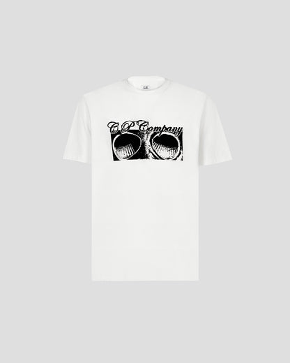C.P. Company 14CMTS191A Jersey Goggle Print T-shirt - 103 White - Escape Menswear