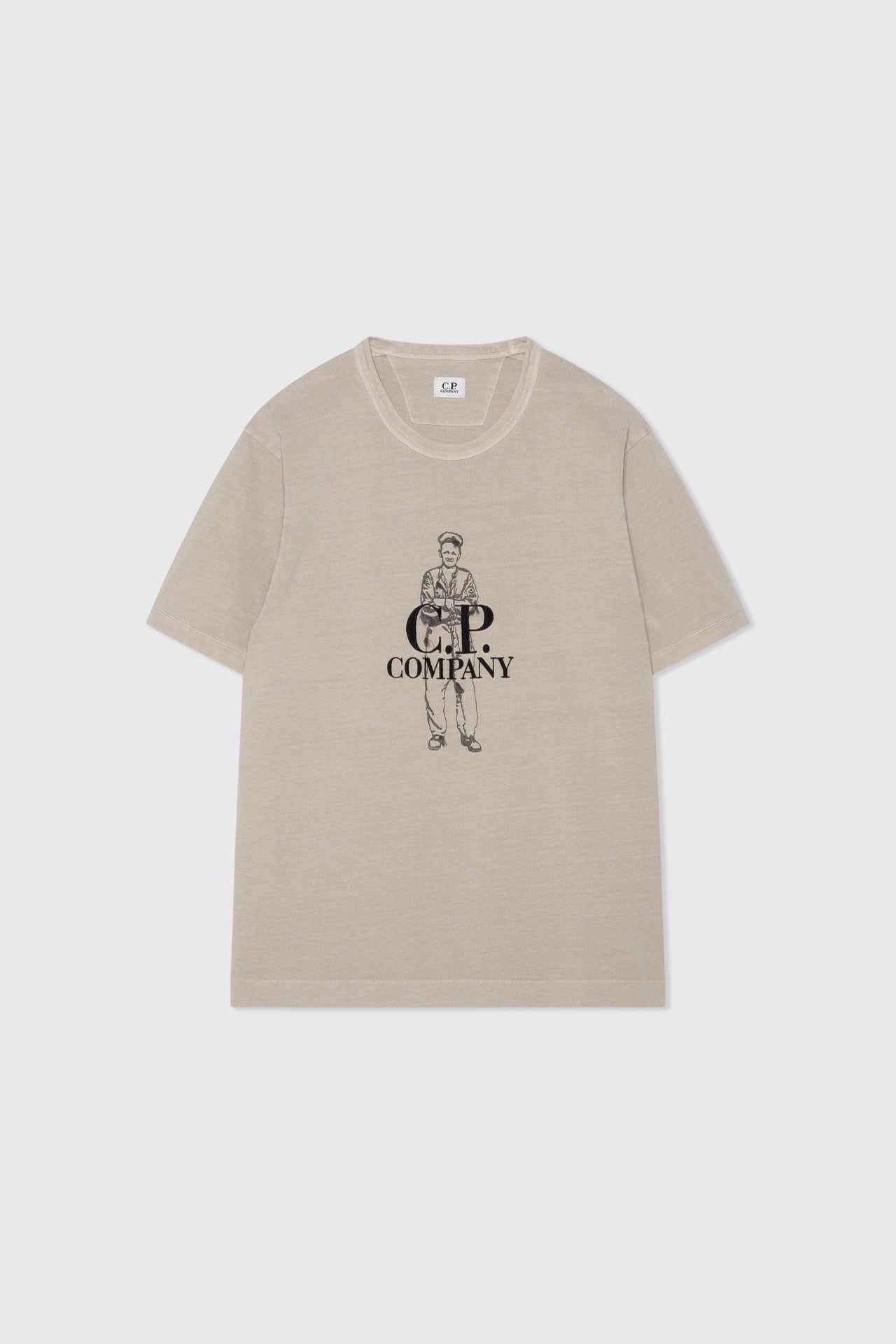 C.P. Company 14CMTS261A British Sailor Print T-Shirt - 936 Flint Grey - Escape Menswear