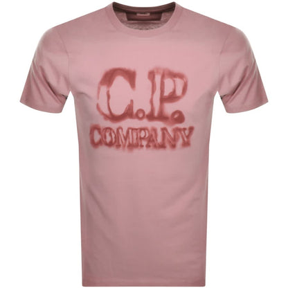 C.P. Company 14CMTS348A Blurry Logo T-Shirt - 509 Pale Mauve - Escape Menswear