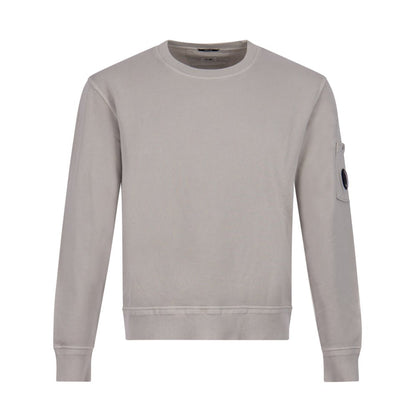 CP Company Brushed Diagonal Fleece Lens Sweatshirt - 936 Flint Gry - Escape Menswear