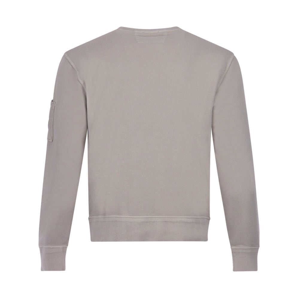 CP Company Brushed Diagonal Fleece Lens Sweatshirt - 936 Flint Gry - Escape Menswear