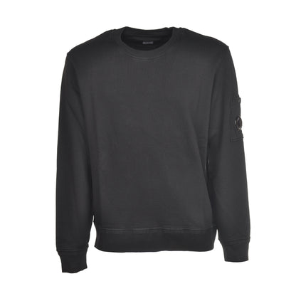 CP Company Brushed Diagonal Fleece Lens Sweatshirt - 999 Black - Escape Menswear