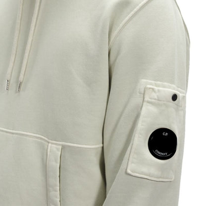 C.P. Company Brushed & Emerized Diagonal Fleece Hoodie - 118 Pellican - Escape Menswear