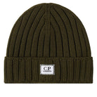 C.P. Company CMAC120A Patch Logo Beanie - 661 Olive - Escape Menswear