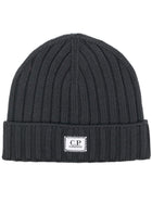 C.P. Company CMAC120A Patch Logo Beanie - 968 Fog Grey - Escape Menswear