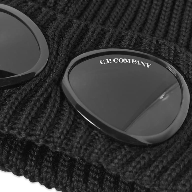 C.P. Company CMAC122A Goggle Beanie - 999 Black - Escape Menswear