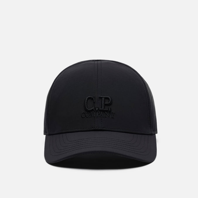 C.P. Company CMAC211A Chrome-R Logo Cap - 999 Black - Escape Menswear