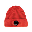C.P. Company CMAC272A Wool Lens Beanie - 486 Pompeian Red - Escape Menswear