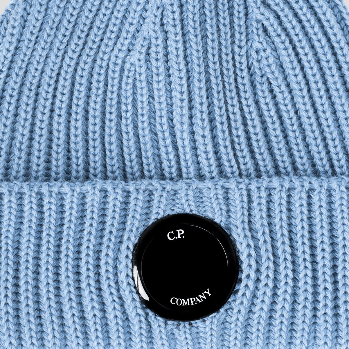 C.P. Company CMAC272A Wool Lens Beanie - 818 Riviera Blue - Escape Menswear
