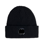 C.P. Company CMAC272A Wool Lens Beanie - 999 Black - Escape Menswear