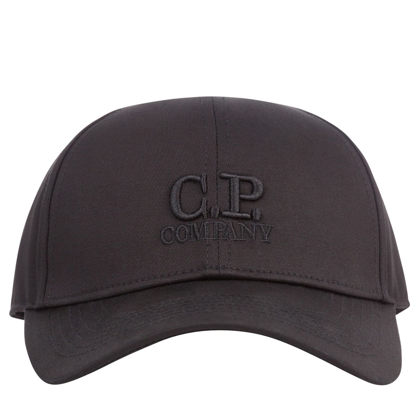 C.P. Company CMAC282A Gabardine Logo Cap - 999 Black - Escape Menswear