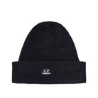 C.P. Company CMAC306A Fleece Knit Logo Beanie - 999 Black - Escape Menswear