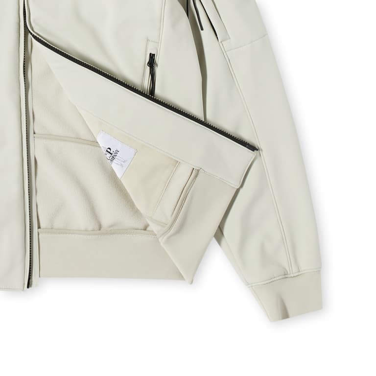 C.P. Company CMOW003A Soft Shell Hooded Jacket - 116 Sand Shell - Escape Menswear