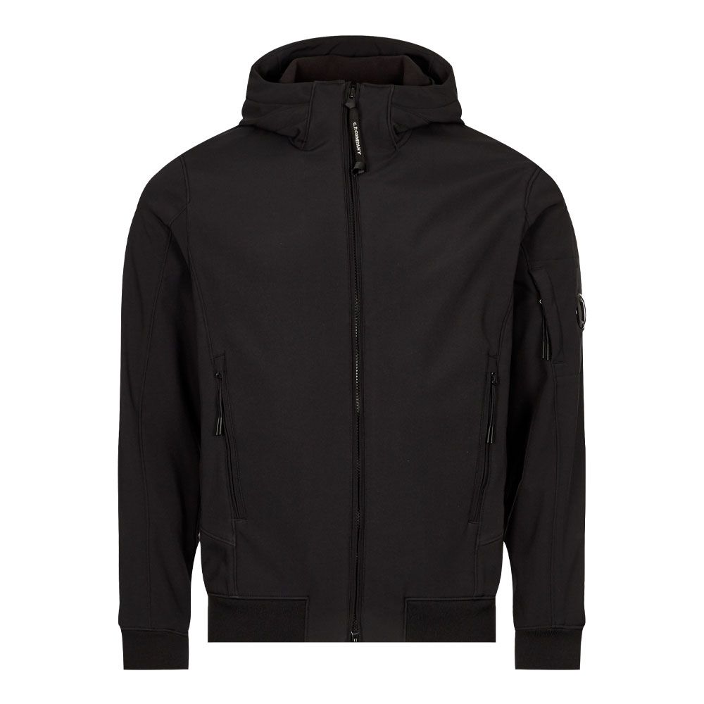 C.P. Company CMOW003A Soft Shell Hooded Jacket - 999 Black - Escape Menswear