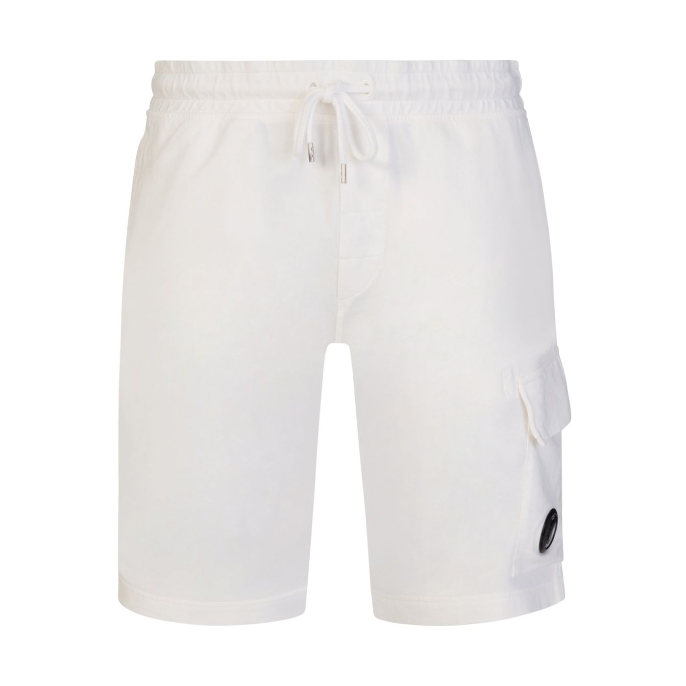 C.P. Company CMSB021A Light Fleece Cargo Shorts - 103 White - Escape Menswear