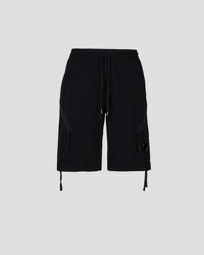 C.P. Company CMSB129A Diagonal Raised Zip Shorts - 999 Black - Escape Menswear