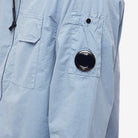 C.P. Company CMSH158A Gabardine Zip Overshirt - 843 Infinity Blue - Escape Menswear